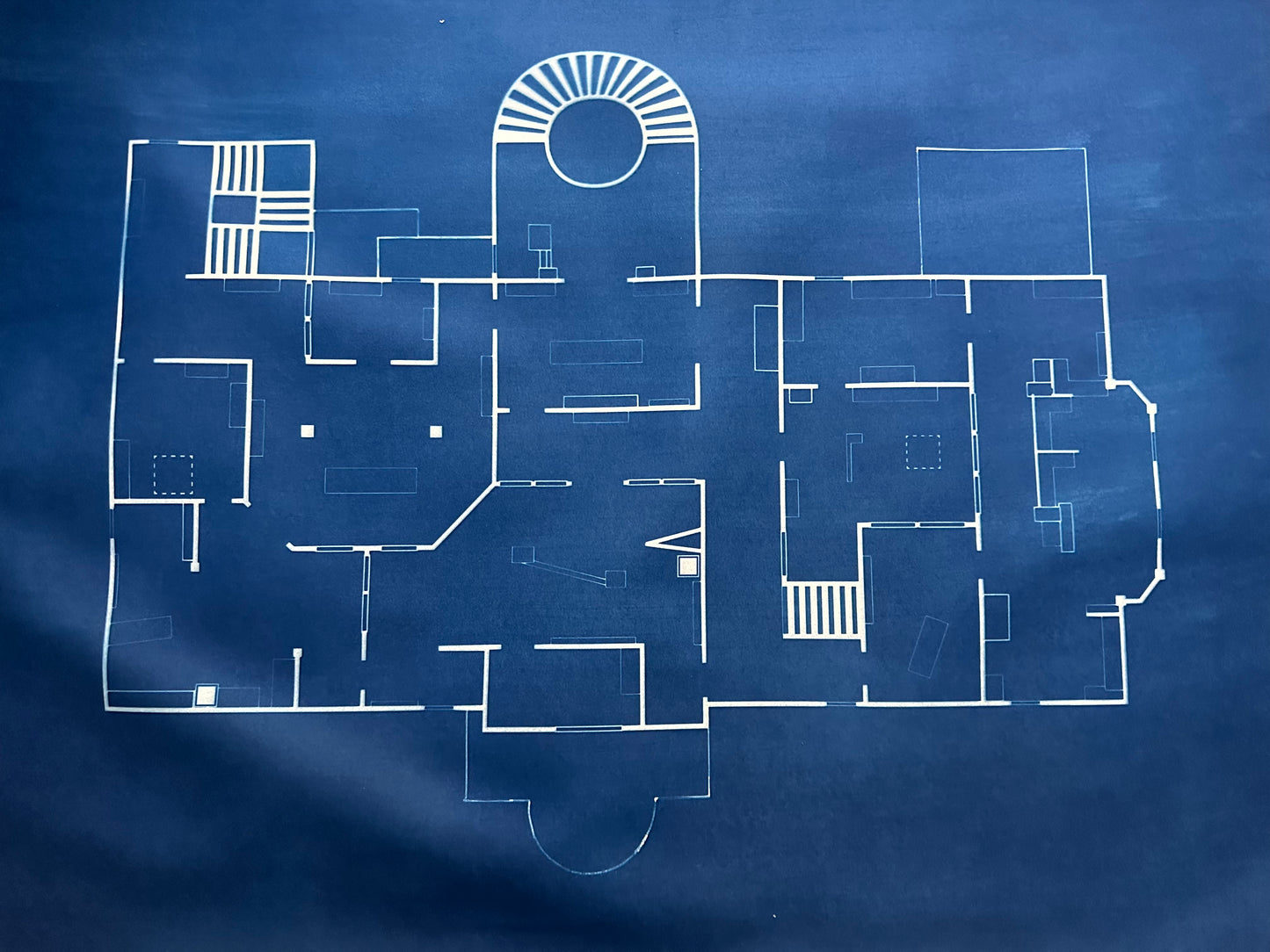 Cyanotype Blueprint 18x24 Consulate Top Floor
