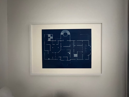 Cyanotype Blueprint 18x24 Consulate Top Floor