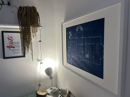 Cyanotype Blueprint 18x24 Consulate Top Floor
